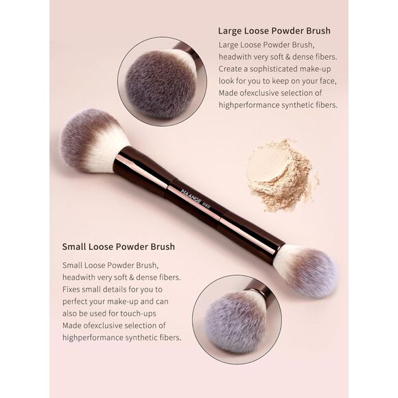 Maange 4 Pieces Coffee Double-ended Kabuki Foundation Makeup Brushes Set - Picture 5 of 5